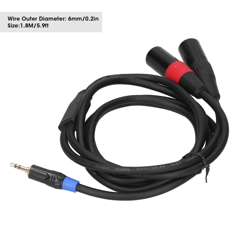 1.8M 3.5Mm Stereo Male To Dual Xlr Male Audio Converter Cable 4291359552449