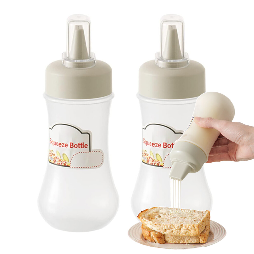Seasoning Container, Dressing Bottle, 2-Pack Porous Condiment Squeeze Bottles, Food-grade Material, Multi-purpose, Translucent For Easy Identification-image-OPC-PMTWCDV-NEW