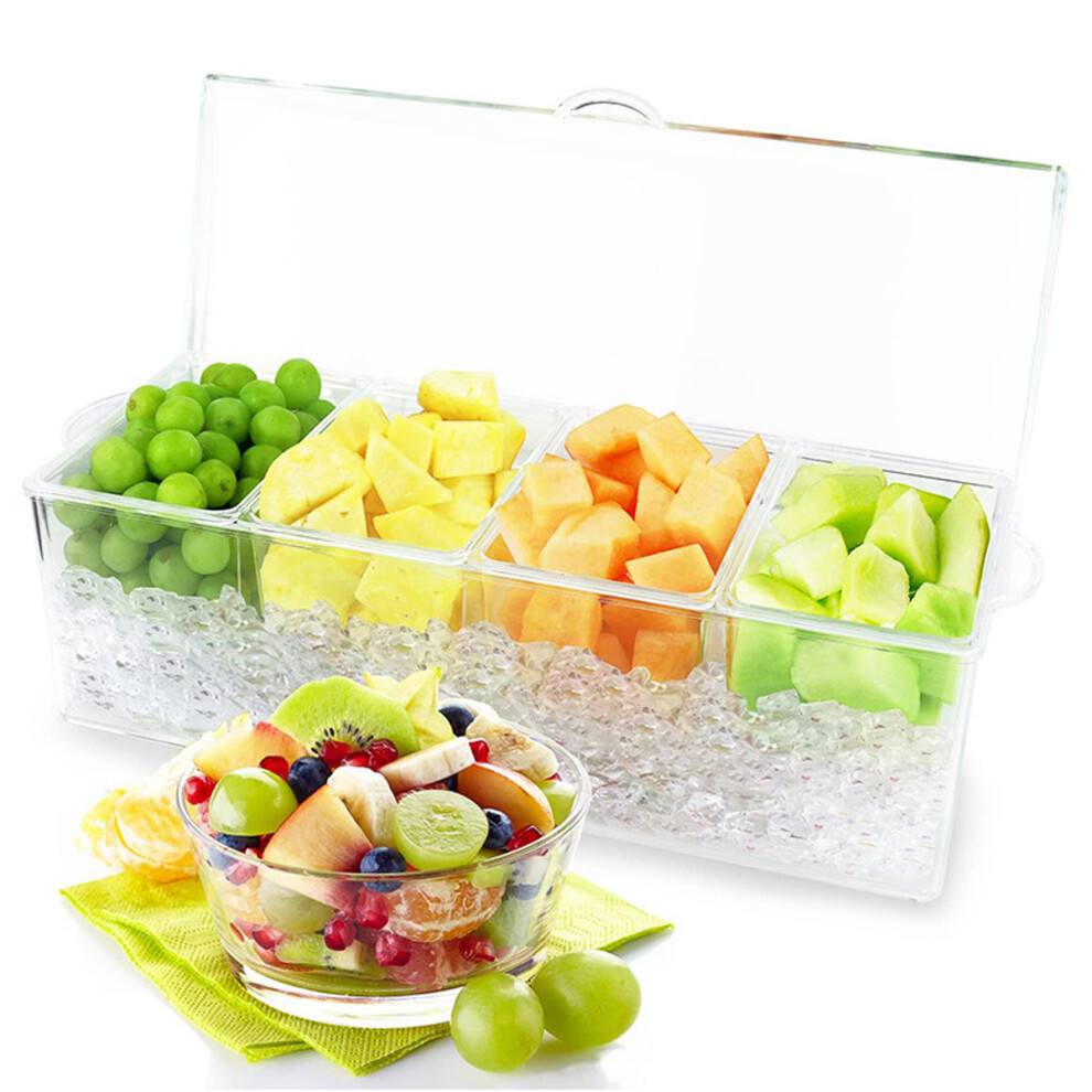 Mimosa Salad Taco Bar, Ice Chilled Condiment Caddy with Non-Toxic Shatterproof Design, Multipurpose Use for Party Foods, Effortless Cleaning, Spacious-image-OPC-PMTWCKN-NEW