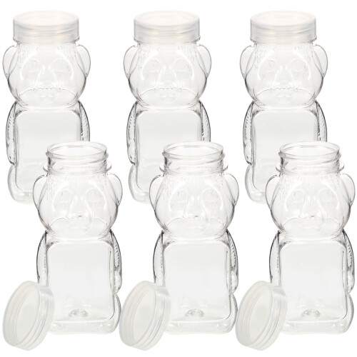 12 Pcs Bear Shape Transparent Honey Storage Bottle