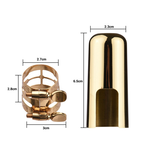 Solid Copper Alto Saxophone Ligature with Adjustable Double Screw 1