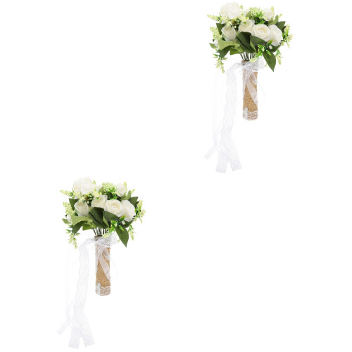 2Stk Künstlicher Hochzeitsblumenstrauß 2