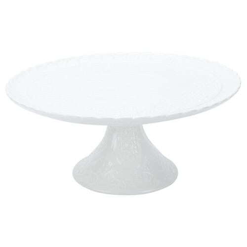 1Pc Ceramic Cake Stand With Embossed Fruit Design For Baking Display