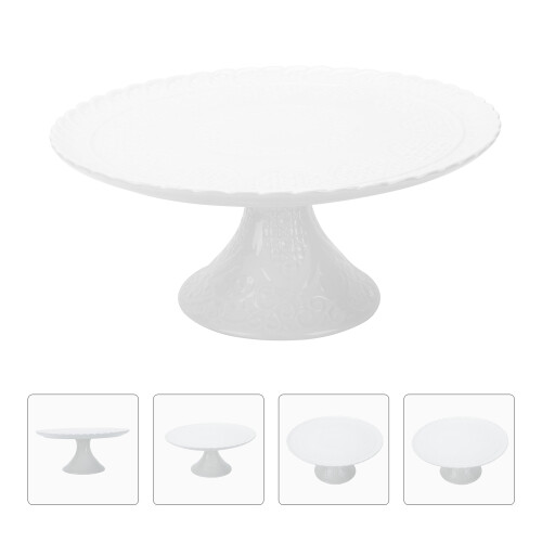 1Pc Ceramic Cake Stand With Embossed Fruit Design For Baking Display 2