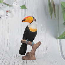 Vivid Kids Wild Animal Toucan Model Toy, 60x40x95mm, Black & Yellow