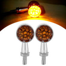 2 Stück 12V Bernstein Vintage Hohle Motorradblinker, 9mm Schraube