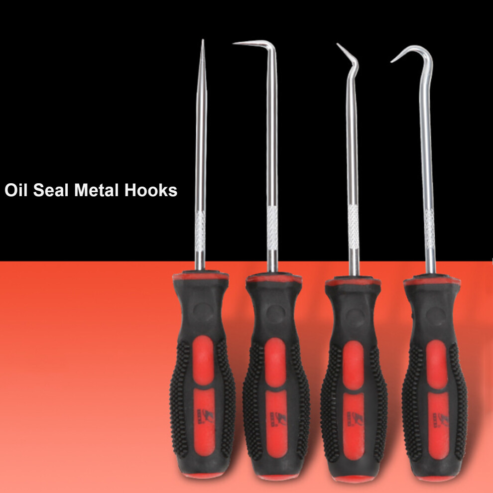 4Pcs Oil Seal Removal Hooks Set Â Carbon Steel, 140Mm 7891359571463