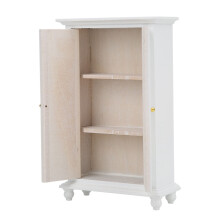 Weiße weiße Holz-Doppeltür-Garderobe für Puppenhäuser im Maßstab 1:12