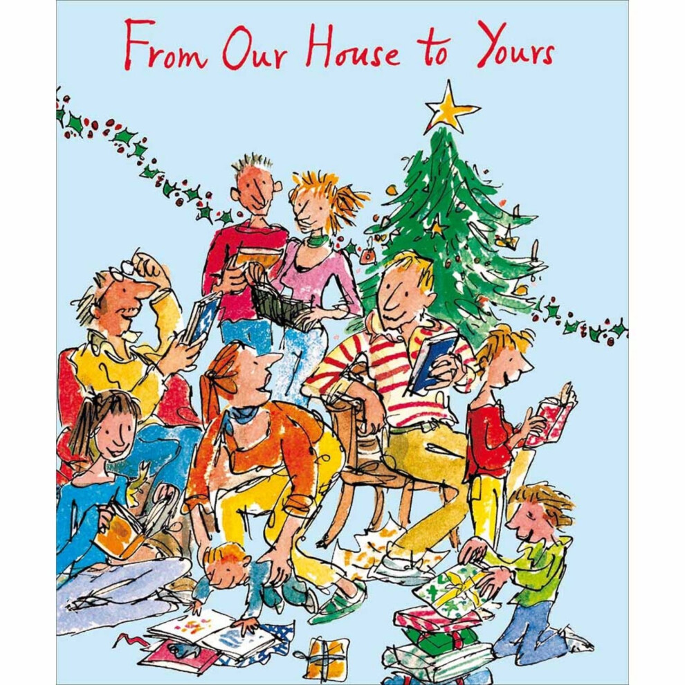 Woodmansterne Quentin Blake Our House To Yours Christmas Card Christmas Morning Xmas Greetings