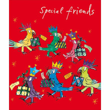 Quentin Blake Special Friends Christmas Card Celebration Parrots Xmas Greetings
