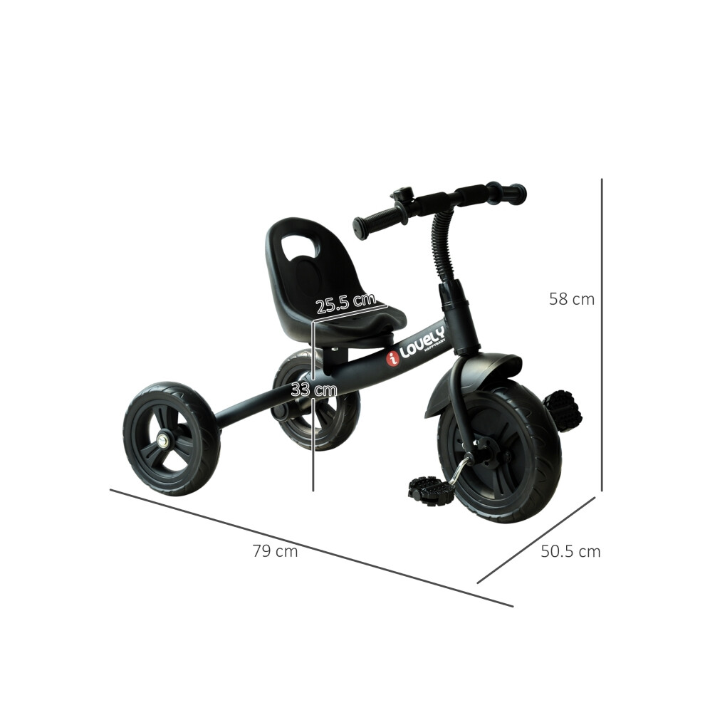 Kids Trike Toddler Tricycle 3-Wheel Ride On Bike for 1.5-4 Years Durable Black Frame Stable Easy to Pedal-image-OPC-PMTWQRQ-NEW