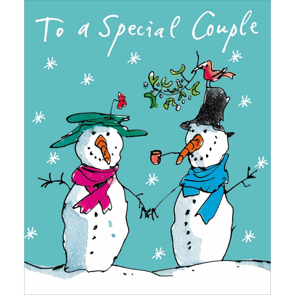 Woodmansterne Quentin Blake Special Couple Christmas Card Festive Snowmen Xmas Greetings