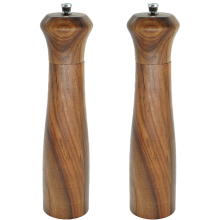 Râșniță elegantă de condimente din lemn de salcâm, rotor ceramic necoroziv, durabilă și sănătoasă, grosime reglabilă, reîncărcabilă,