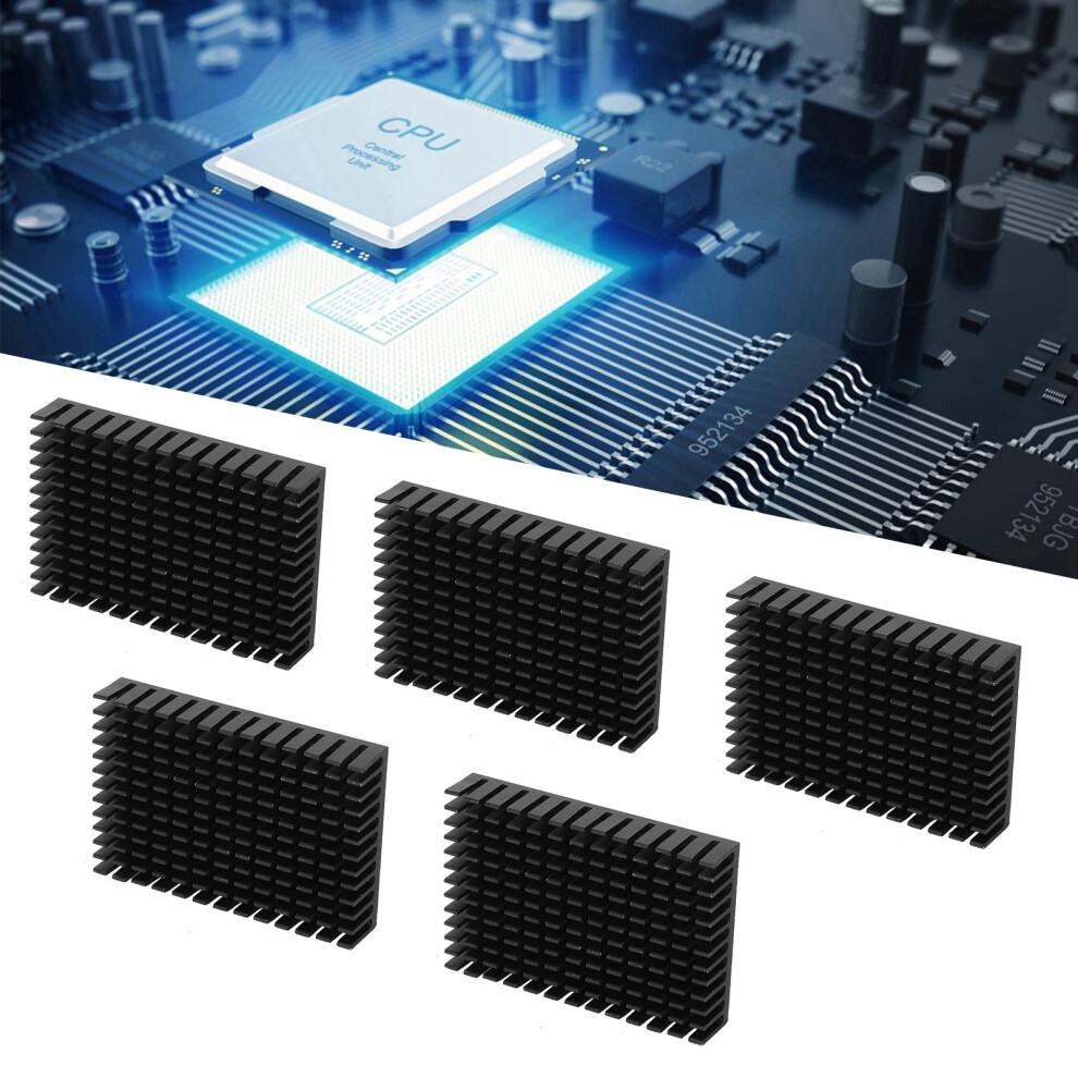 5Pcs Aluminum Cooling Radiator Cpu Cooler P40x11x60 Industrial Components Black 8121359575840