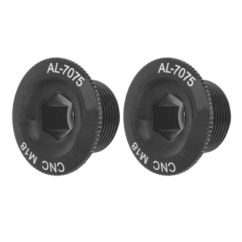 Set Of 2 Bicycle Crank Cover Screws M18 Aluminum Alloy Fixing Bolts Black 8481359579362