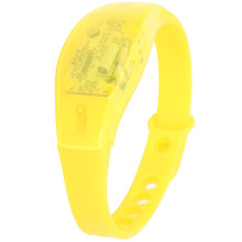 Night Running LED Silicone Wristband, Adjustable, Flashing, Yellow