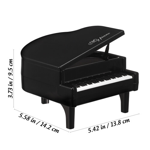 2 Stuks Plastic Piano Versiering Desktop Ornament Zwart 1