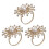 3Stk Goldfarbene Blumenförmige Mit Strass 1