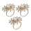 3Stk Goldfarbene Blumenförmige Mit Strass 3