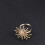 3Stk Goldfarbene Blumenförmige Mit Strass 6