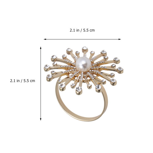 3Stk Goldfarbene Blumenförmige Mit Strass 1