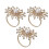 3Stk Goldfarbene Blumenförmige Mit Strass 9