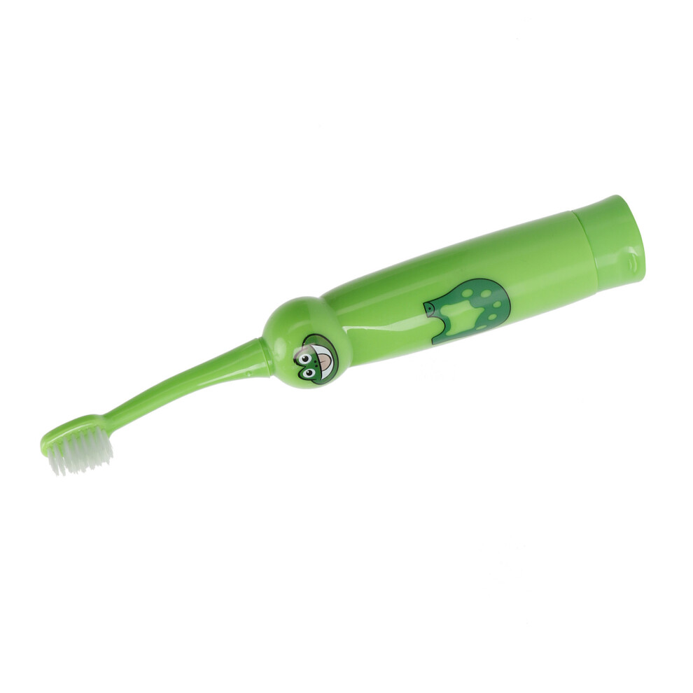 Green Cartoon Electric Toothbrush for Kids - Gentle Clean & Waterproof