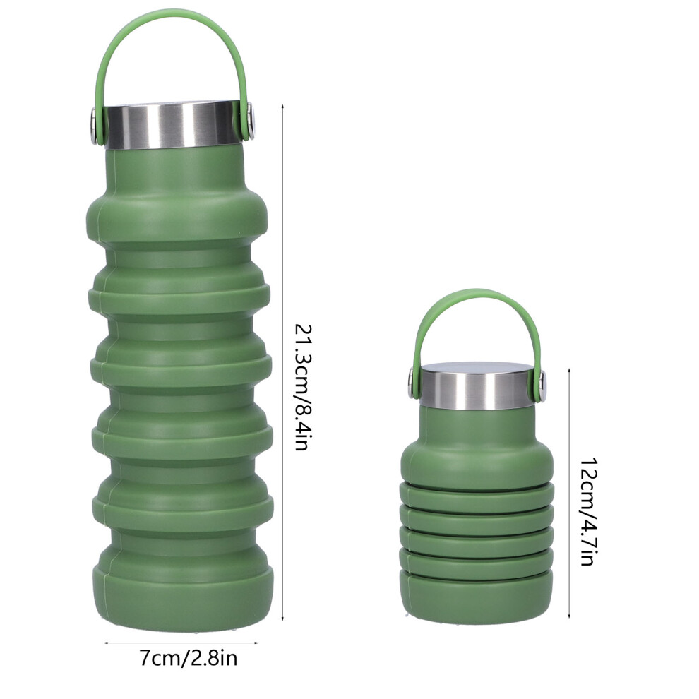 500ml Collapsible Silicone Water Bottle 21.3x7cm Portable Travel Cup-image-OPC-PMTX5W5-NEW