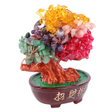 1 Enfeite Árvore Dinheiro Simulado Bonsai Cristal Escritório
