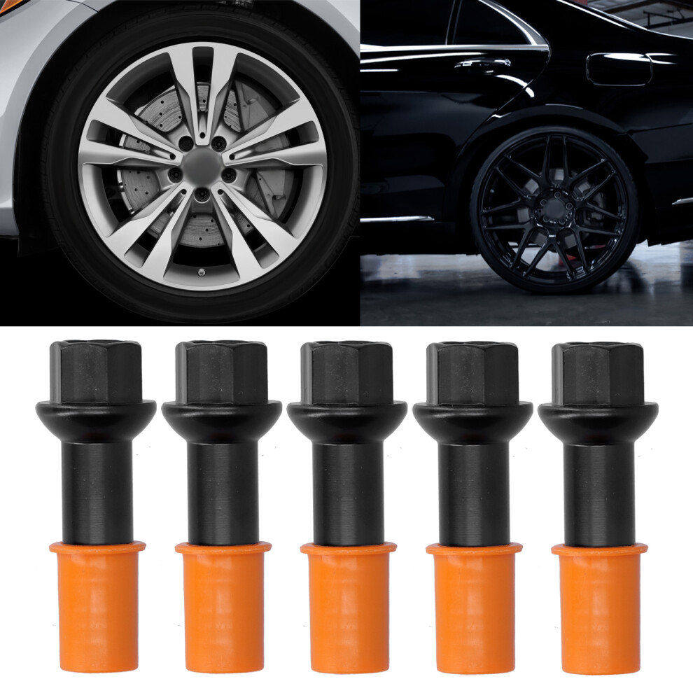 5Pcs Stainless Steel Wheel Lug Bolts M14-1.50 For Mercedes Benz Black 8491359583573