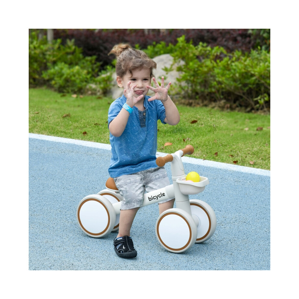 Kids Balance Bike for 1-3 Years Old with Adjustable Seat & Silent Wheels Durable White Frame Lightweight Design-image-OPC-PMTX6QK-NEW