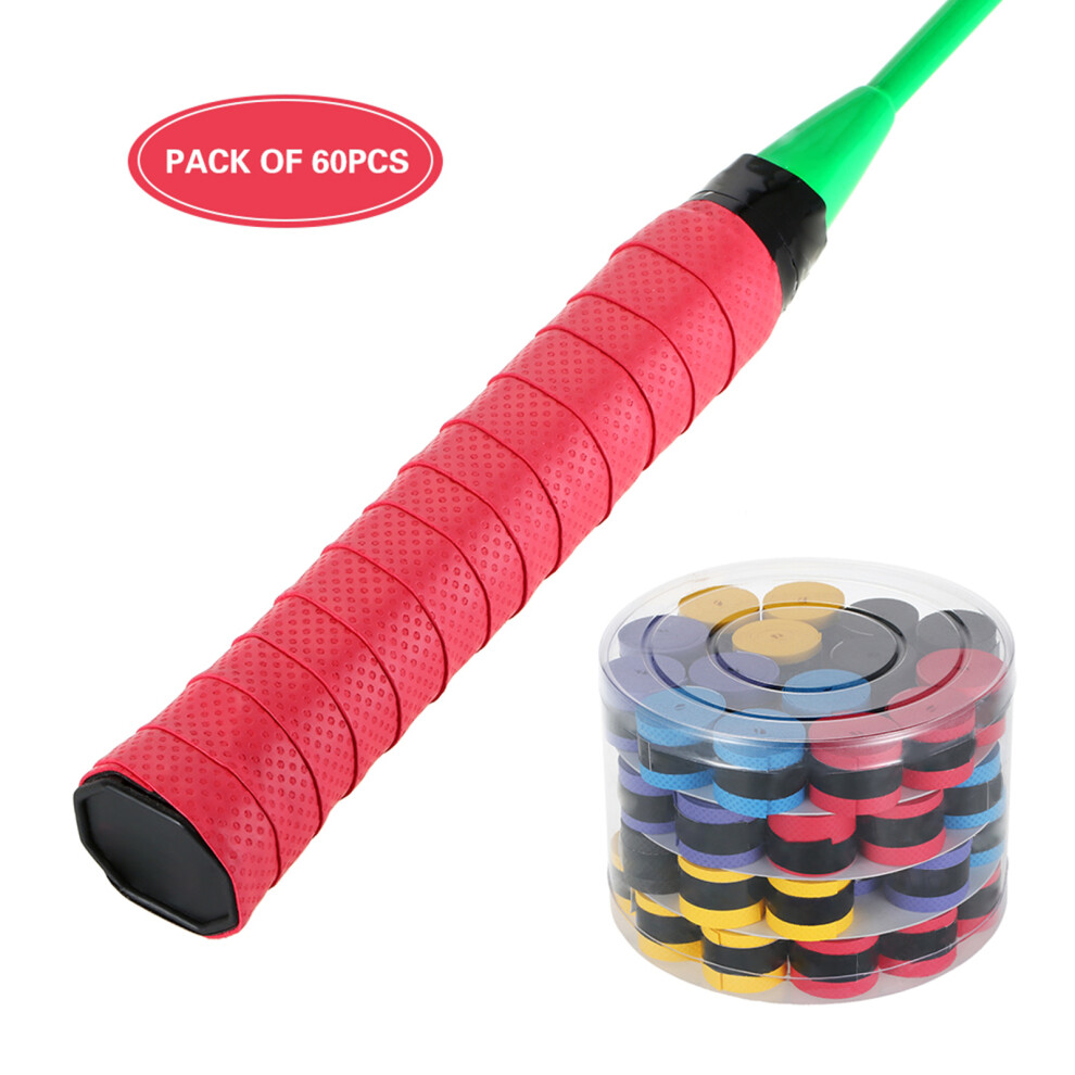 60pcs Tennis Racquet Overgrips Anti-Skid Sweat Tape Soft PU Handle Wraps-image-OPC-PMTX76P-NEW