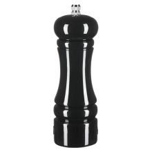 Moedor de sal e pimenta manual recarregável com rotor de cerâmica e madeira maciça de carvalho para culinária e refeições (16,5 cm,
