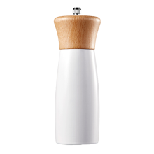 Pfeffermühle mit Korpus aus Naturholz, nachfüllbare manuelle Gewürzmühle, elegante Verarbeitung, Mühle aus Massivholz mit Keramikmahlwerk,