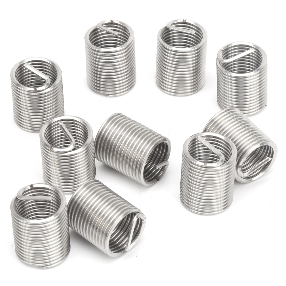 10Pcs M18 X 2.0 Sus304 Steel Thread Repair Inserts, Approx. 36Mm 6921359595181
