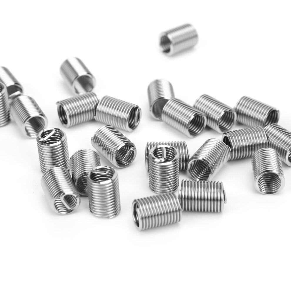 50Pcs M8 X 1.25 Steel Thread Repair Inserts With 2.5D Wire Protection Sleeves 7641359596122