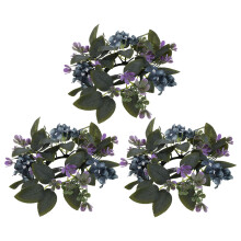 3Stc Kerzenringe: Blumenkranz Mit Für Tischdekoration
