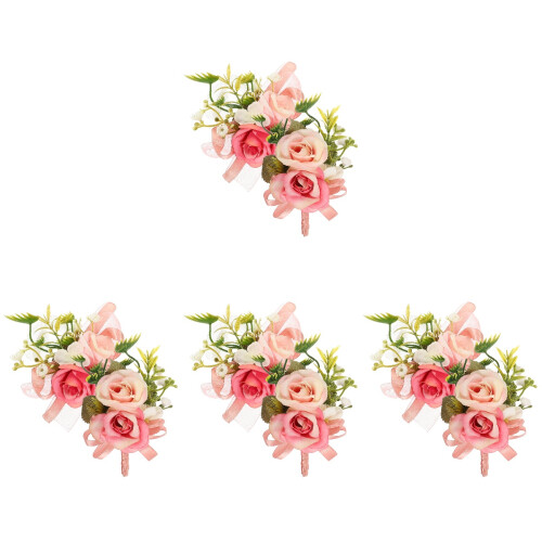 4 Sets Blumen Brosche Armband Corsage 1