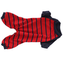 Red Stripe Polyester Hundekleidung M - Weiches Indoor-Hundebody