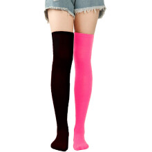 Different Color Stockings Striped Stockings-Hei Chunmeihong