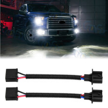 H4 Female to H13 Male Headlight Adapter Cable Set 2pcs Suitable for Vehicles