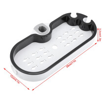 Adjustable Bathroom Shower Storage Rack White & Black 5kg Load, 28x12x3.2cm