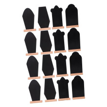 Coffin Shaped Mini Chalkboard Signs With Stands, Double-Sided Wood Message Boards, 16-Piece Set For Wedding Home Decor