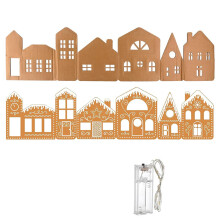 Foldable Gingerbread Village Kit With Structurally Stable House And