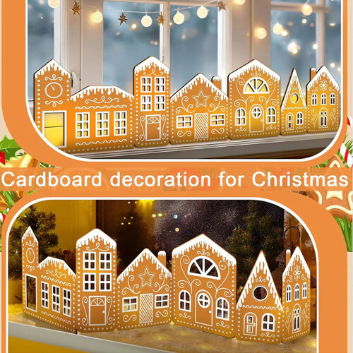 Foldable Gingerbread Village Kit With Structurally Stable House And 1