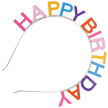 3Pcs Happy Birthday Hairband Decorative Letter Design Hoops For Party