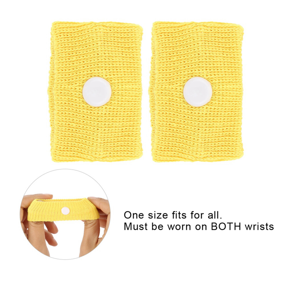 Yellow Adult Children Travel Wristbands 5X3cm Polyurethane Pack Of 2