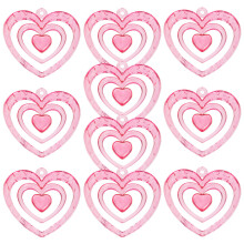 20 Pcs Wind Chime Heart Charms For Diy Crafting And Hanging Pendants
