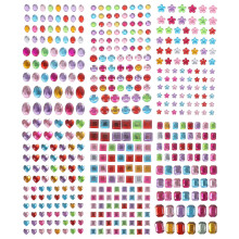 24 Sheets Self Adhesive Face Gems Rhinestones For Makeup Decor