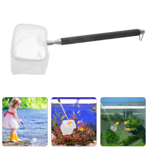 Extendable Black Fish Shrimp Net Durable Nylon Mesh for Tank Use 2